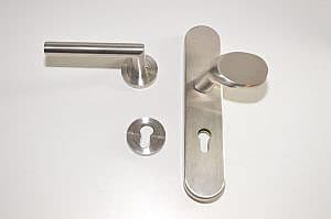 Karcher Design Compleet krukstel/greep binnen en buitendeur  op rond rozet  met vaste knop niet draaibaar. PC72     127C-72