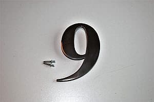 Huisnummer getal  9 antraciet PVD/TIN Incl bevestiging (huisnummer) (getal) (huis) (Nummer)