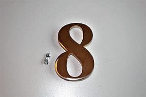 Huisnummer getal 8 Brons BZ/PVD/TIN incl Bevestiging (huisnummer) (nummer) (getal) (huis)