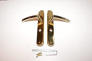 Valli valli WC deurkruk geveerd massief messing/goud VCR WC deur kruk DEURKR/SCH VV H163PBZG MES  WC 8X72  PC72 PC 72 Breedte schild= 37mm / Lengte schild = 240mm / hoh maten schroefgaten = 215mm