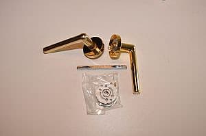 ES ECOSTILE deurkruk geveerd op rond rozet massief messing DEURKR M/ROZ VV H  43R MES