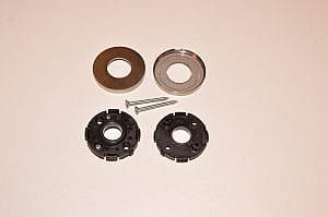 FSB RVS Cilinder rozet met onderleg plaat zwart.